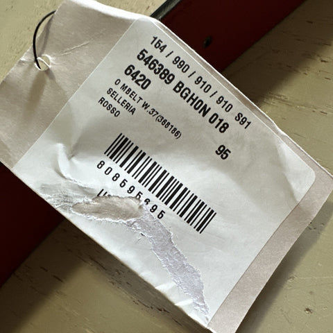 Gucci Women Leather GG Belt Red Size 95/38 NWT 546389