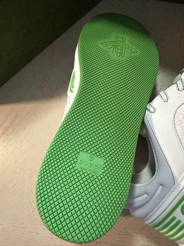 New Gucci Men GG Logo Demetra Basket Sneakers Green/White 13.5 US/13 UK 698785