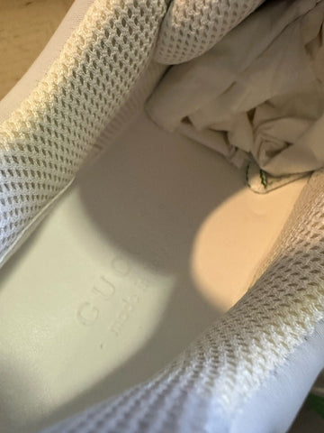 New Gucci Men GG Logo Demetra Basket Sneakers Green/White 13.5 US/13 UK 698785