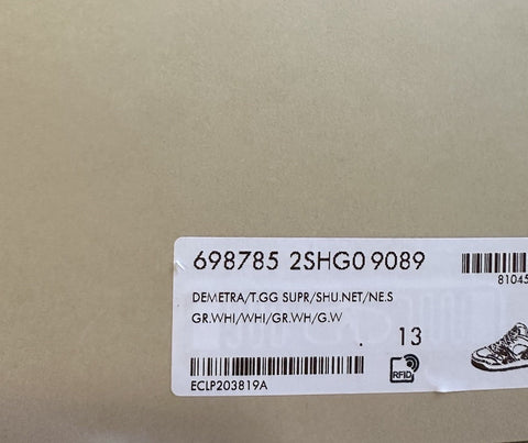 New Gucci Men GG Logo Demetra Basket Sneakers Green/White 13.5 US/13 UK 698785