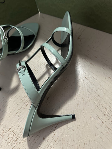Gucci Women Leather Sandal Shoes Pasific Green 9.5 US/39.5 Eu New 776643