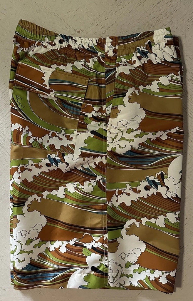 Gucci Mens Drawstring Short Pants Green/Camel/Multi 36 US/52 Eu New $1500