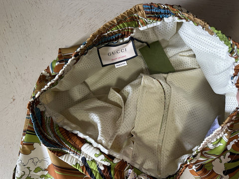 Gucci Mens Drawstring Short Pants Green/Camel/Multi 36 US/52 Eu New $1500