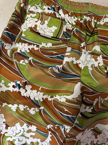 Gucci Mens Drawstring Short Pants Green/Camel/Multi 36 US/52 Eu New $1500