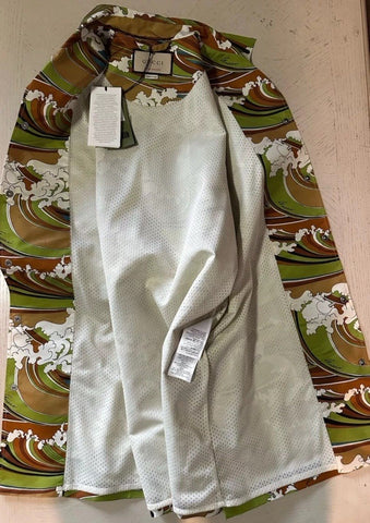 New $3100 Gucci Men Gucci Print Short/Shirt Suit Sets Green/Multi 42 Eu/52 US