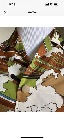 New $3100 Gucci Men Gucci Print Short/Shirt Suit Sets Green/Multi 42 Eu/52 US