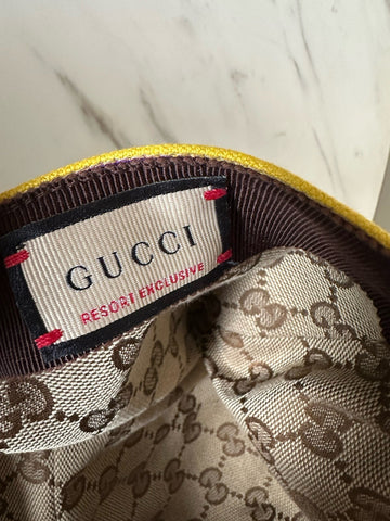 Gucci Men Baseball Cap Gucci Logo hat Yellow/Blue/Purple Size M New 751544