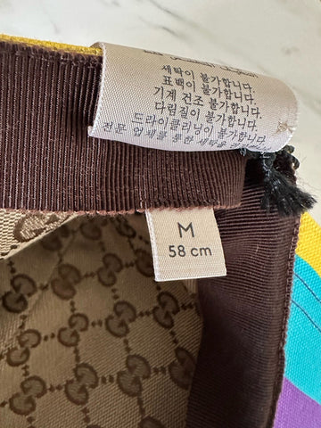 Gucci Men Baseball Cap Gucci Logo hat Yellow/Blue/Purple Size M New 751544