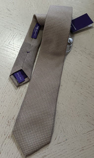 New $235 Ralph Lauren Purple Label Cashmere/Silk Tie Color Taupe Italy