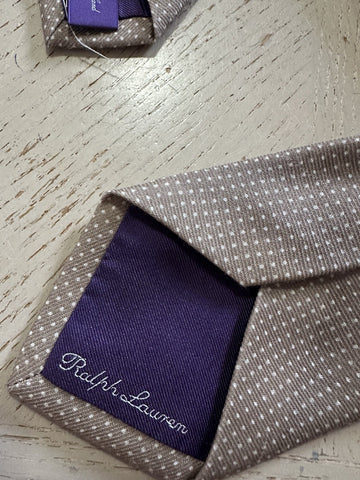 New $235 Ralph Lauren Purple Label Cashmere/Silk Tie Color Taupe Italy