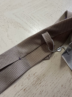 New $235 Ralph Lauren Purple Label Cashmere/Silk Tie Color Taupe Italy