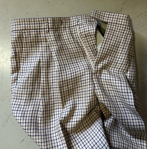 Gucci Men’s Linen Dress Pants Beige/Blue 34 US/50 Eu New $1350