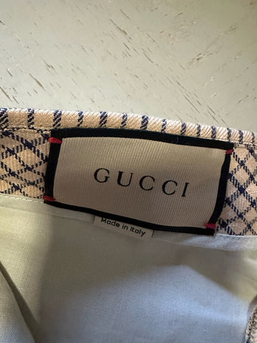 Gucci Men’s Linen Dress Pants Beige/Blue 34 US/50 Eu New $1350