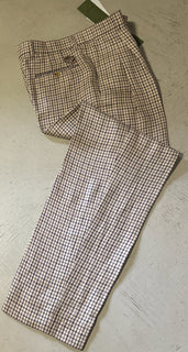 Gucci Men’s Linen Dress Pants Beige/Blue 38 US/54 Eu New $1350