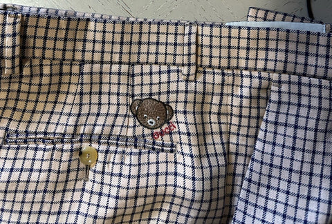 Gucci Men’s Linen Dress Pants Beige/Blue 38 US/54 Eu New $1350