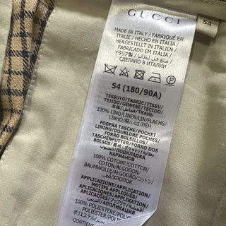 Gucci Men’s Linen Dress Pants Beige/Blue 38 US/54 Eu New $1350
