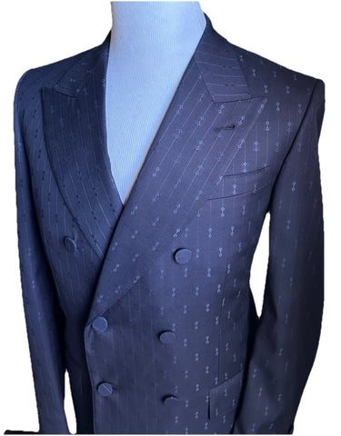 Gucci Men Double Breasted Sport Coat Jacket Blazer Navy 38 US/48 Eu New $3400