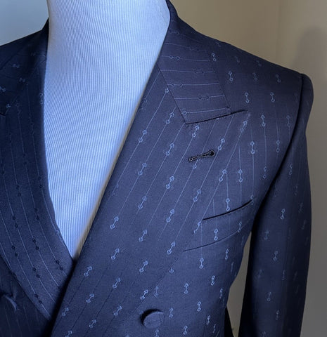 Gucci Men Double Breasted Sport Coat Jacket Blazer Navy 38 US/48 Eu New $3400