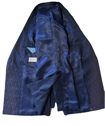 Gucci Men Double Breasted Sport Coat Jacket Blazer Navy 38 US/48 Eu New $3400