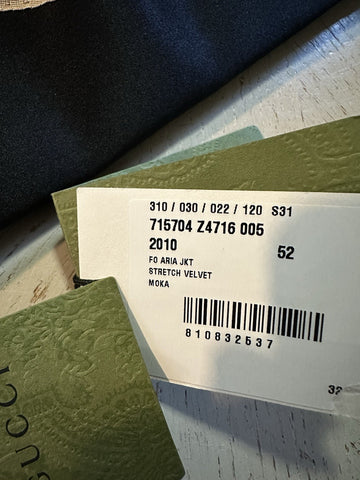 Gucci Men Stretch Velvet Sport Coat Blazer Jacket  Brown 42R US/52R Eu New $3600