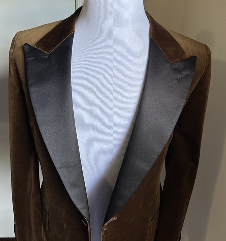 Gucci Men Stretch Velvet Sport Coat Blazer Jacket  Brown 42R US/52R Eu New $3600