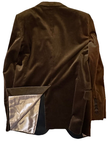 Gucci Men Stretch Velvet Sport Coat Blazer Jacket  Brown 42R US/52R Eu New $3600