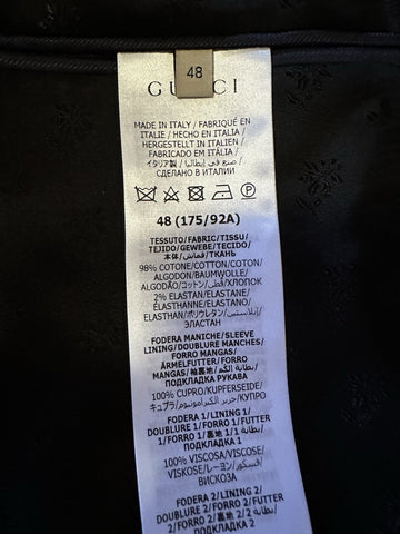 Gucci Men Stretch Velvet Sport Coat Blazer Jacket  Black 38 US/48 Eu New $3600