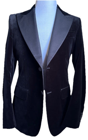 Gucci Men Stretch Velvet Sport Coat Blazer Jacket  Black 38 US/48 Eu New $3600