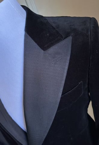 Gucci Men Stretch Velvet Sport Coat Blazer Jacket  Black 38 US/48 Eu New $3600