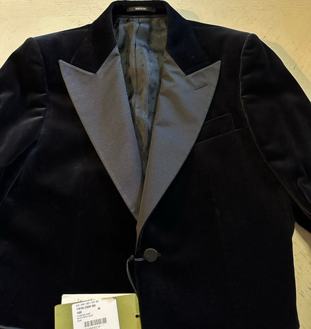 Gucci Men Stretch Velvet Sport Coat Blazer Jacket  Black 38 US/48 Eu New $3600