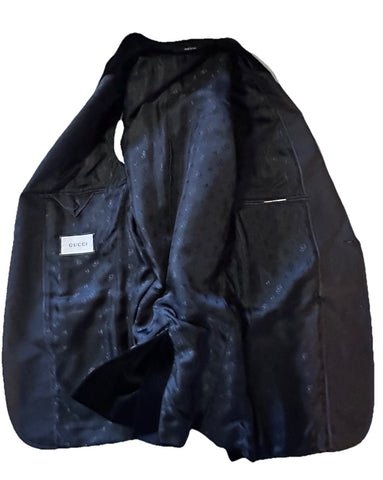 Gucci Men Stretch Velvet Sport Coat Blazer Jacket  Black 38 US/48 Eu New $3600