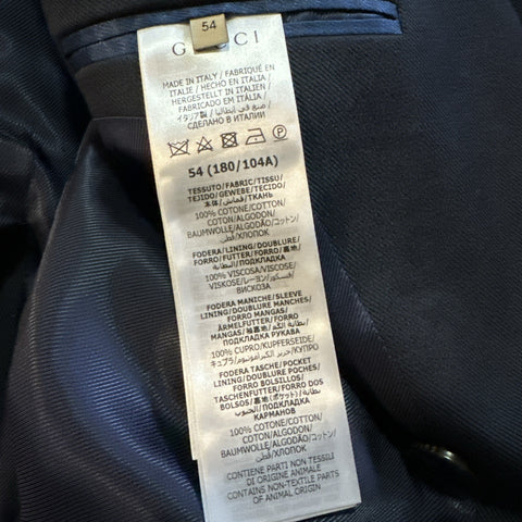 Gucci Men Double Breasted Jacket Blazer Caspian/Blue 44 US/54 Eu New $4100