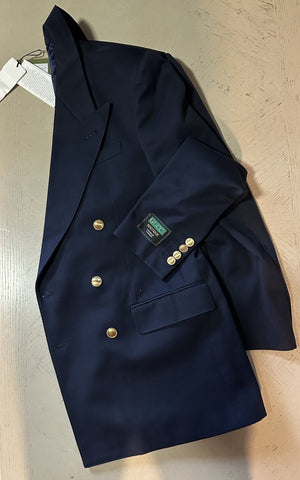 Gucci Men Double Breasted Jacket Blazer Caspian/Blue 44 US/54 Eu New $4100