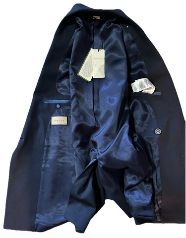 Gucci Men Double Breasted Jacket Blazer Caspian/Blue 44 US/54 Eu New $4100