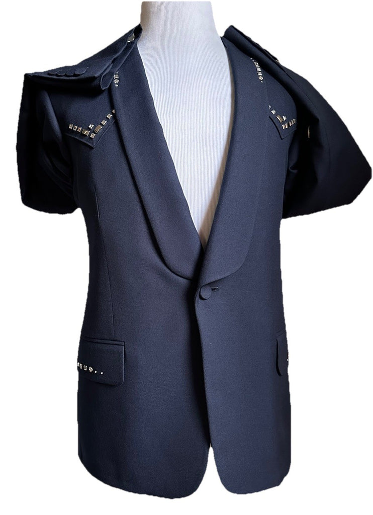 Gucci Men Wool Twill Jacket With Crystal Embroidery Navy 42R US/52R Eu New $3900