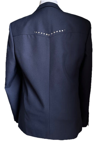 Gucci Men Wool Twill Jacket With Crystal Embroidery Navy 42R US/52R Eu New $3900