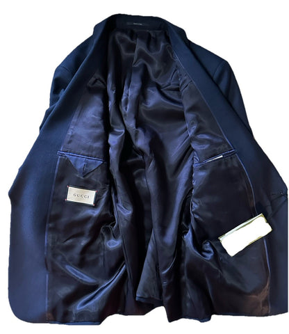 Gucci Men Wool Twill Jacket With Crystal Embroidery Navy 42R US/52R Eu New $3900