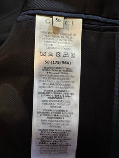Gucci Men Wool Twill Jacket With Crystal Embroidery Navy 42R US/52R Eu New $3900