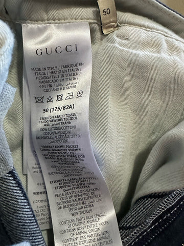 Gucci Men Straight-Leg Washed Striped Pants DK Blue 34 US/50 Eu New $1750