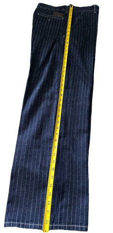 Gucci Men Straight-Leg Washed Striped Pants DK Blue 34 US/50 Eu New $1750