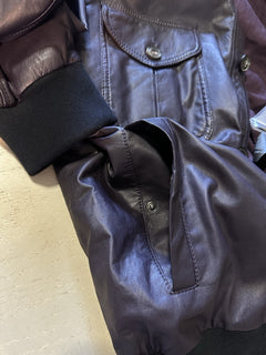 NWT $5700 Giorgio Armani Men’s Leather Jacket Blazer DK Purple 38 US/48 Eu Italy