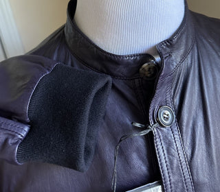 NWT $5700 Giorgio Armani Men’s Leather Jacket Blazer DK Purple 38 US/48 Eu Italy