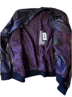 NWT $5700 Giorgio Armani Men’s Leather Jacket Blazer DK Purple 38 US/48 Eu Italy