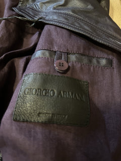 NWT $5700 Giorgio Armani Men’s Leather Jacket Blazer DK Purple 38 US/48 Eu Italy