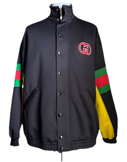 NWT $3200 Gucci Men's GG Track Jacket Black/Multicolor Size XL