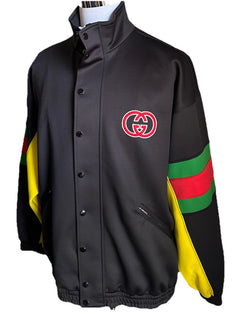 NWT $3200 Gucci Men's GG Track Jacket Black/Multicolor Size XL