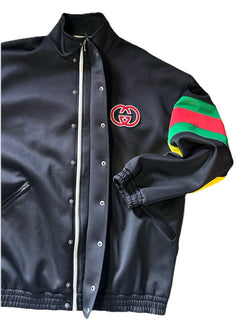 NWT $3200 Gucci Men's GG Track Jacket Black/Multicolor Size XL