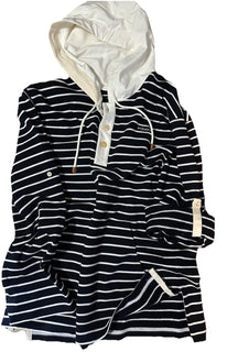 NWT $1980 Gucci Men's Striped Jersey Sweatshirt Pullover Navy M