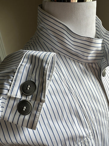 NWT $2395 Giorgio Armani Men Jacket Blazer White/Blue Striped 42 US/52 Eu