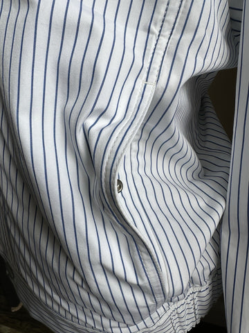 NWT $2395 Giorgio Armani Men Jacket Blazer White/Blue Striped 42 US/52 Eu